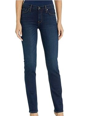 HUDSON NWT $195 Nico Mid-Rise Straight Dark Wash Stretch Jean in Requiem Sz 32